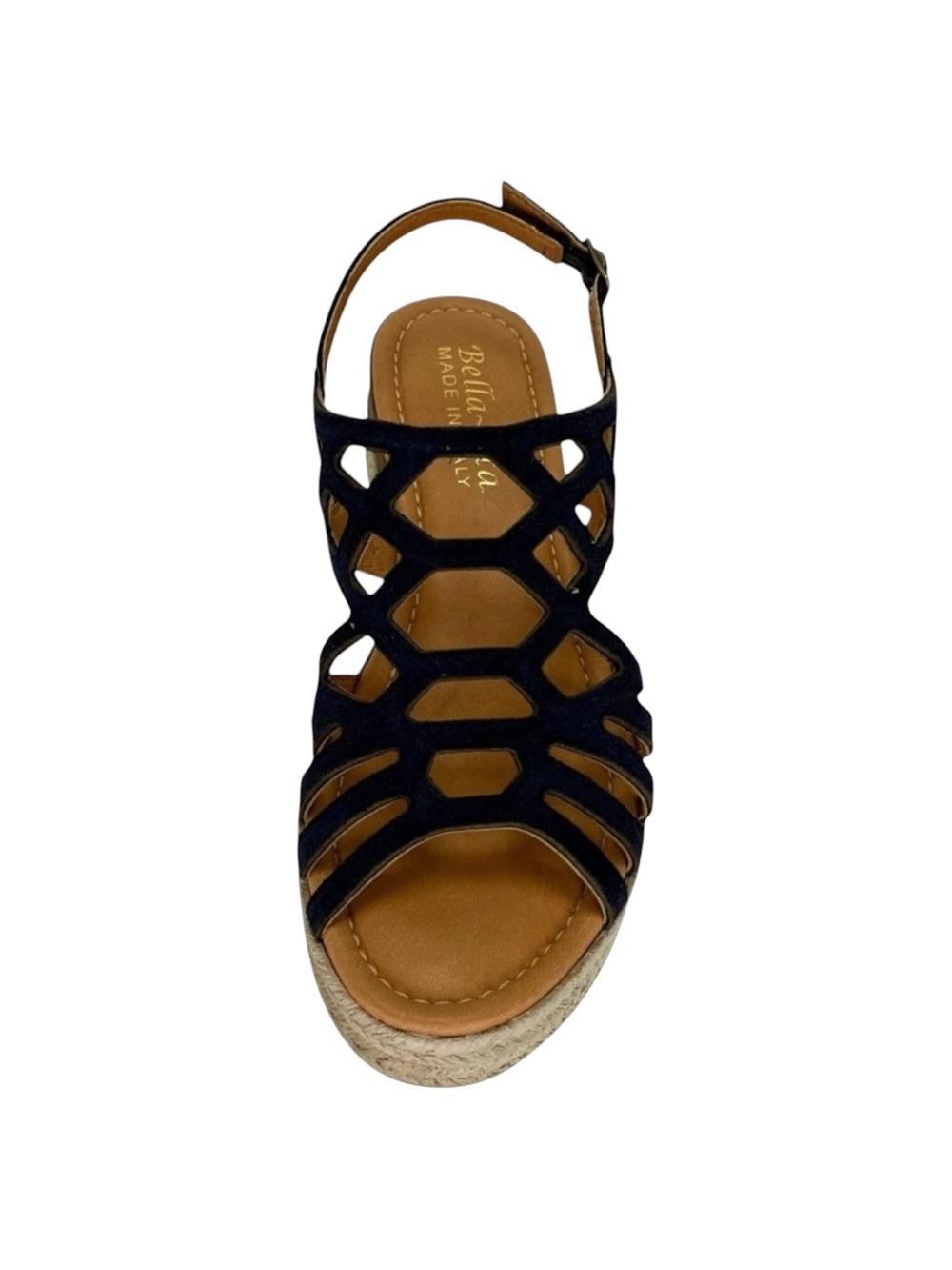 Bella Vita Zip-Italy Navy Leather Womens Wedge Sandals Size 12M - Picture 7 of 14